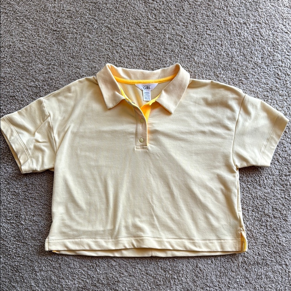 Athleta Girl Yellow/Orange Cropped Shirt